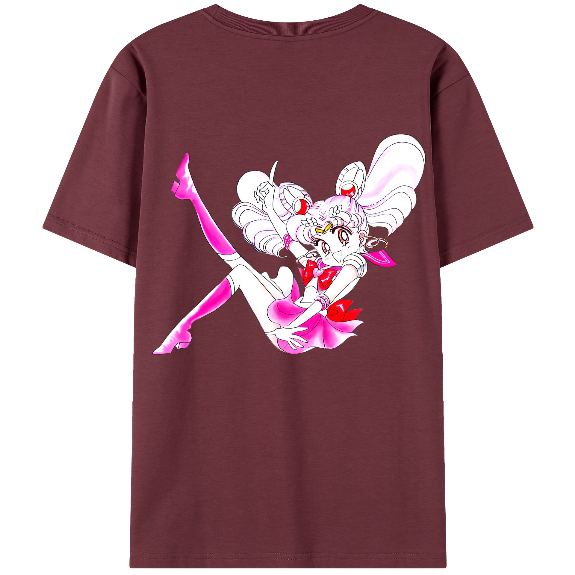 （画像用） 美少女戦士セーラームーン ちびうさ Sailor Moon Chibiusa Tsukino Usagi Small Lady Serenity 綿100％半袖Tシャツ（背面プリント）